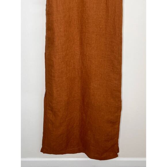 Banana Republic Short Sleeve Utility Linen Maxi Dress Pottery Clay Women's XS - Picture 4 of 9